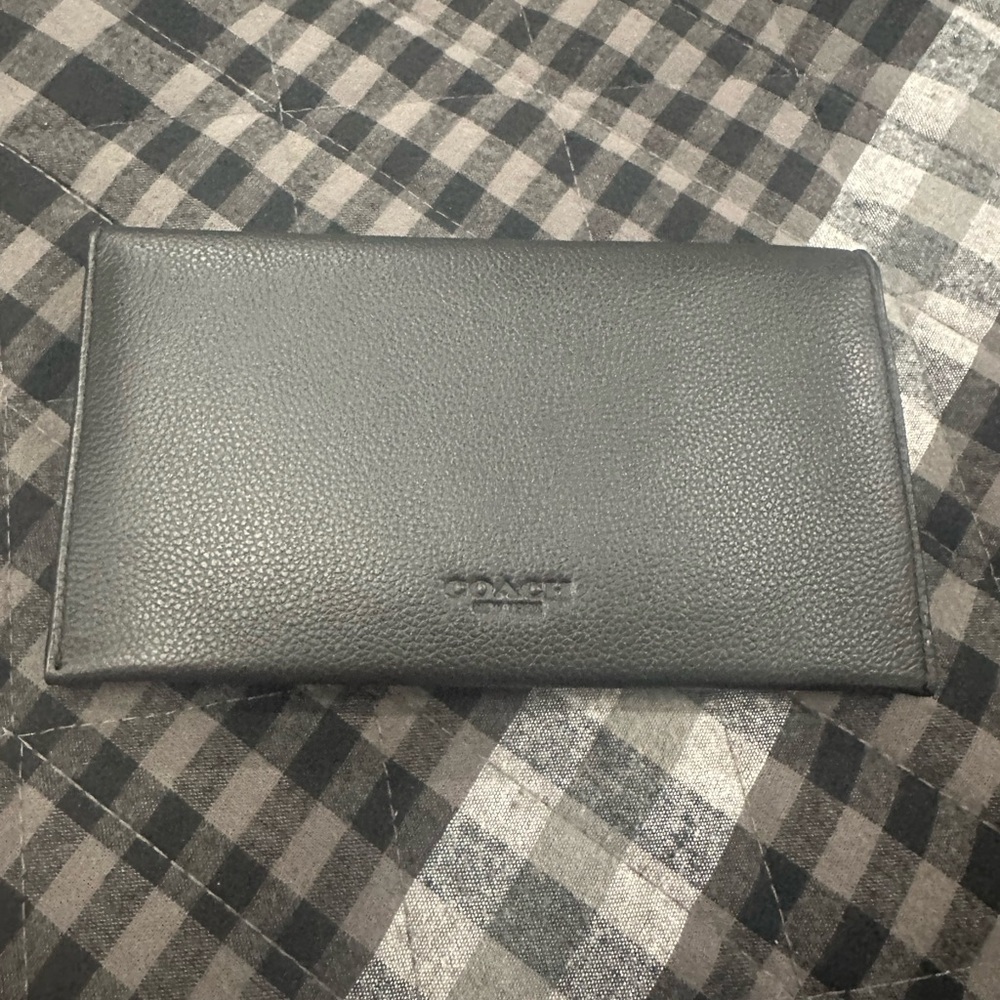 Coach Charcoal Leather Clutch